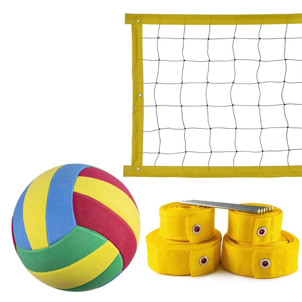 Kit Rede de Vôlei 6 metros + Marcação Amarelo + Bola