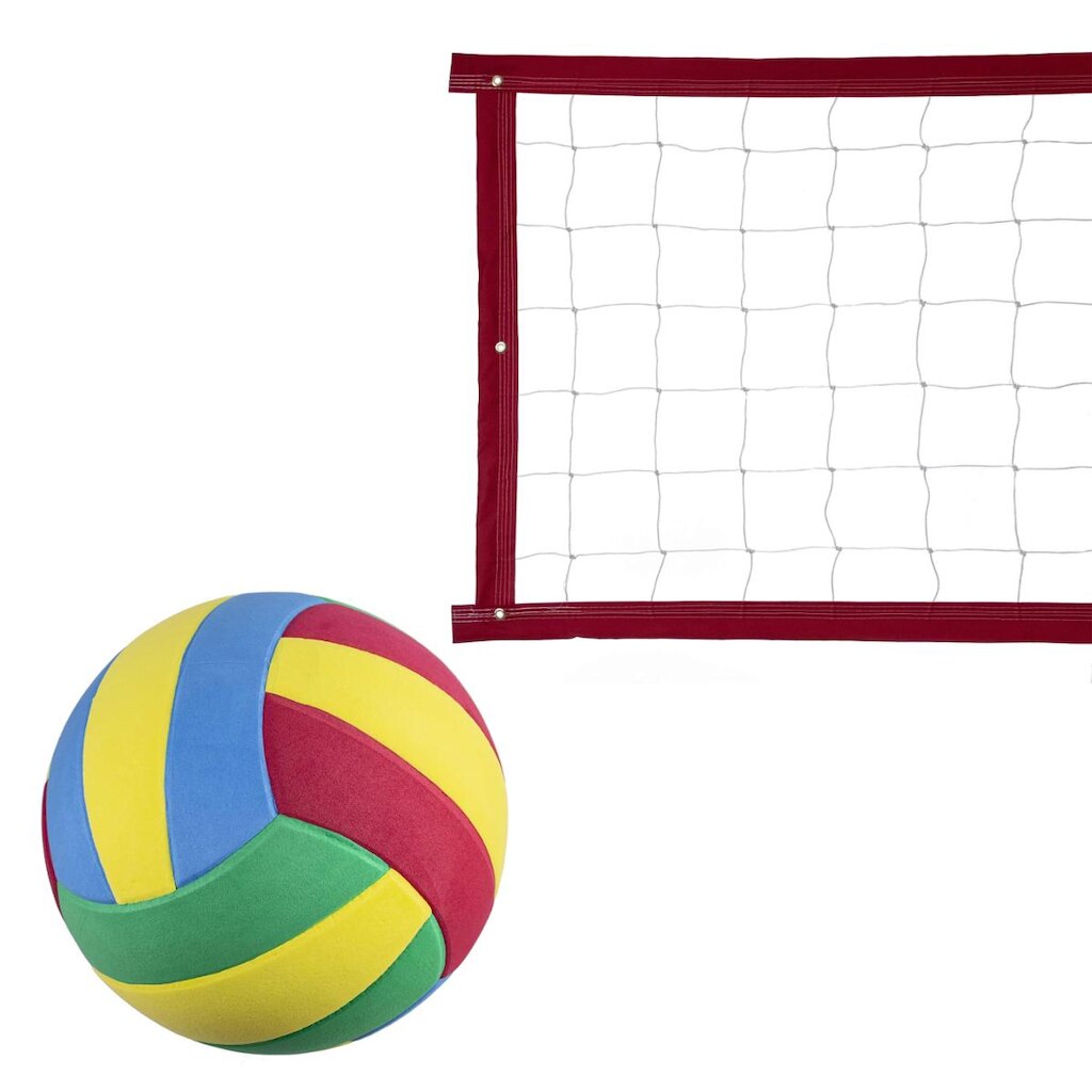 Kit rede de vôlei especial 5 metros vermelha + bola