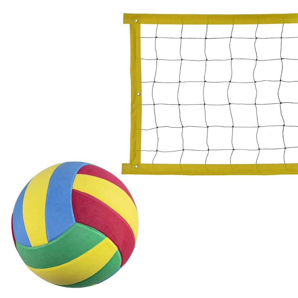 Kit rede de vôlei especial 7 metros Amarelo + bola