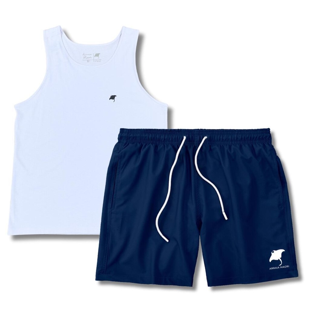 KIT Regata Arraia Maori e Short Praia Mauricinho Tactel