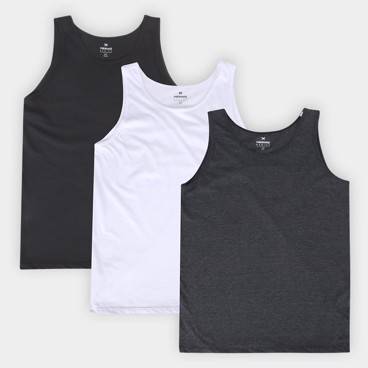 Kit Regata Hering C/ 3 Peças Masculina Menor preço em Kit Regata Hering C/ 3 Peças Masculina