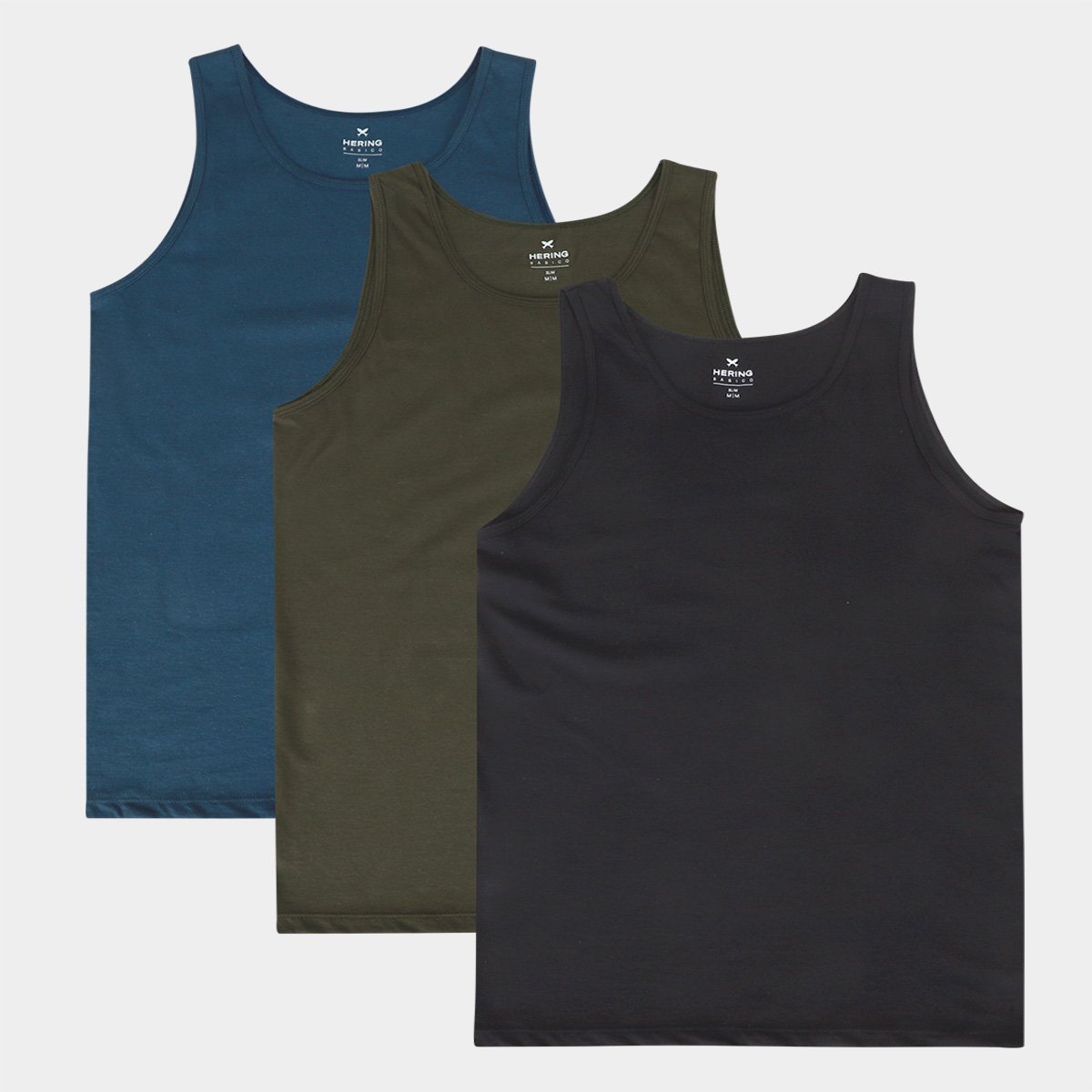 Kit Regata Hering C/ 3 Peças Masculino Menor preço em Kit Regata Hering C/ 3 Peças Masculino