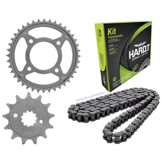 Kit Relação CG 150 Titan Fan Moto Honda Transmissão Hardt - Prata Menor preço em Kit Relação CG 150 Titan Fan Moto Honda Transmissão Hardt - Prata