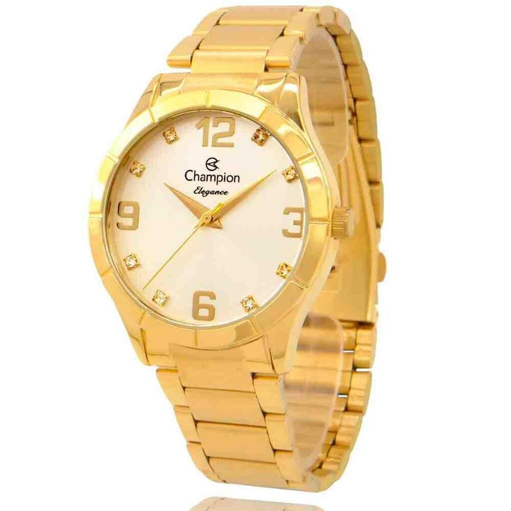 Kit Relógio Champion Feminino Dourado CN26055W