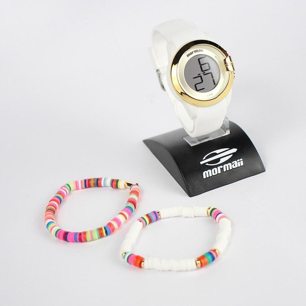 Kit Relógio Mormaii Luau Branco + Pulseiras - MO13001E/K8B