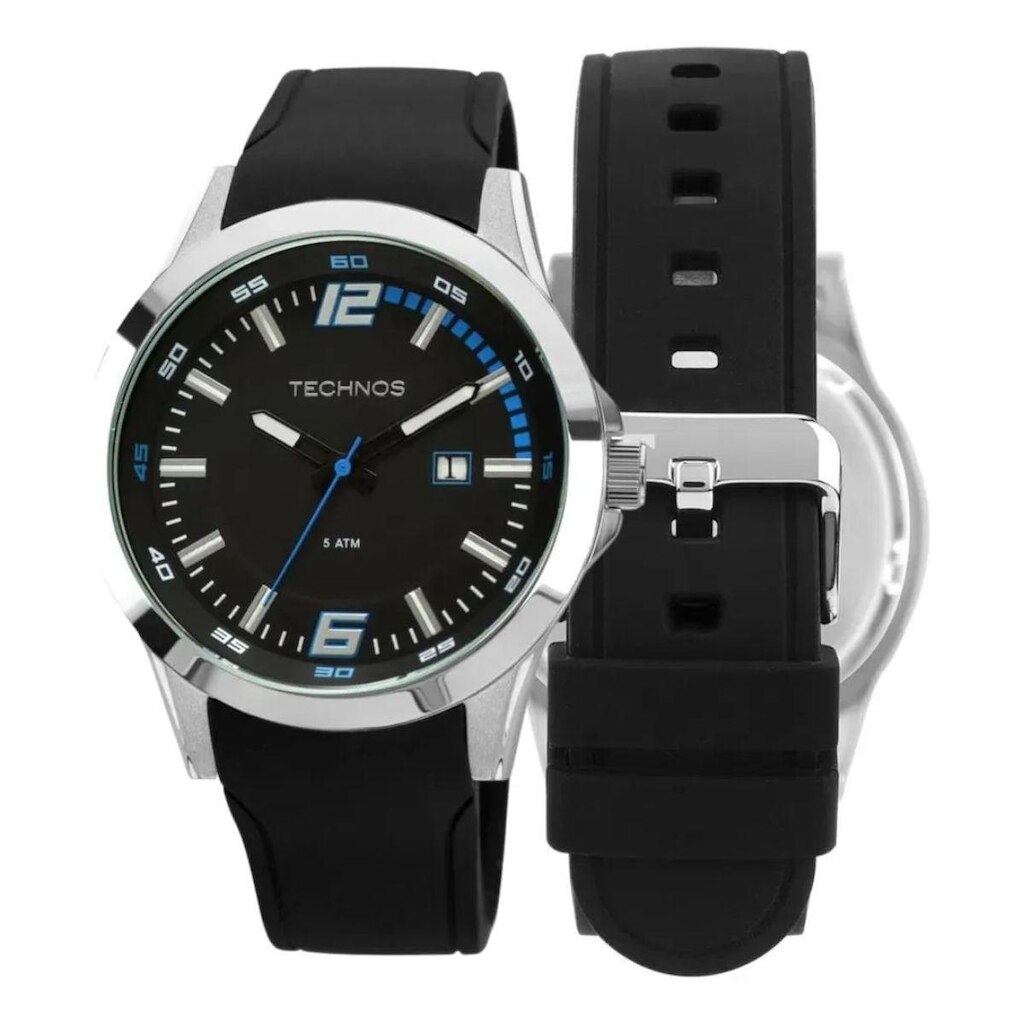 Kit Relógio Technos Masculino com 11 Funções 2115KPT/K8A Prata