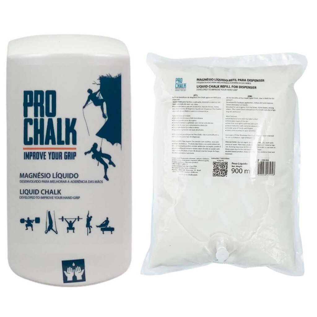 Kit Reservatório C/ 1 Refil 900ml Pro Chalk Magnésio Liquido