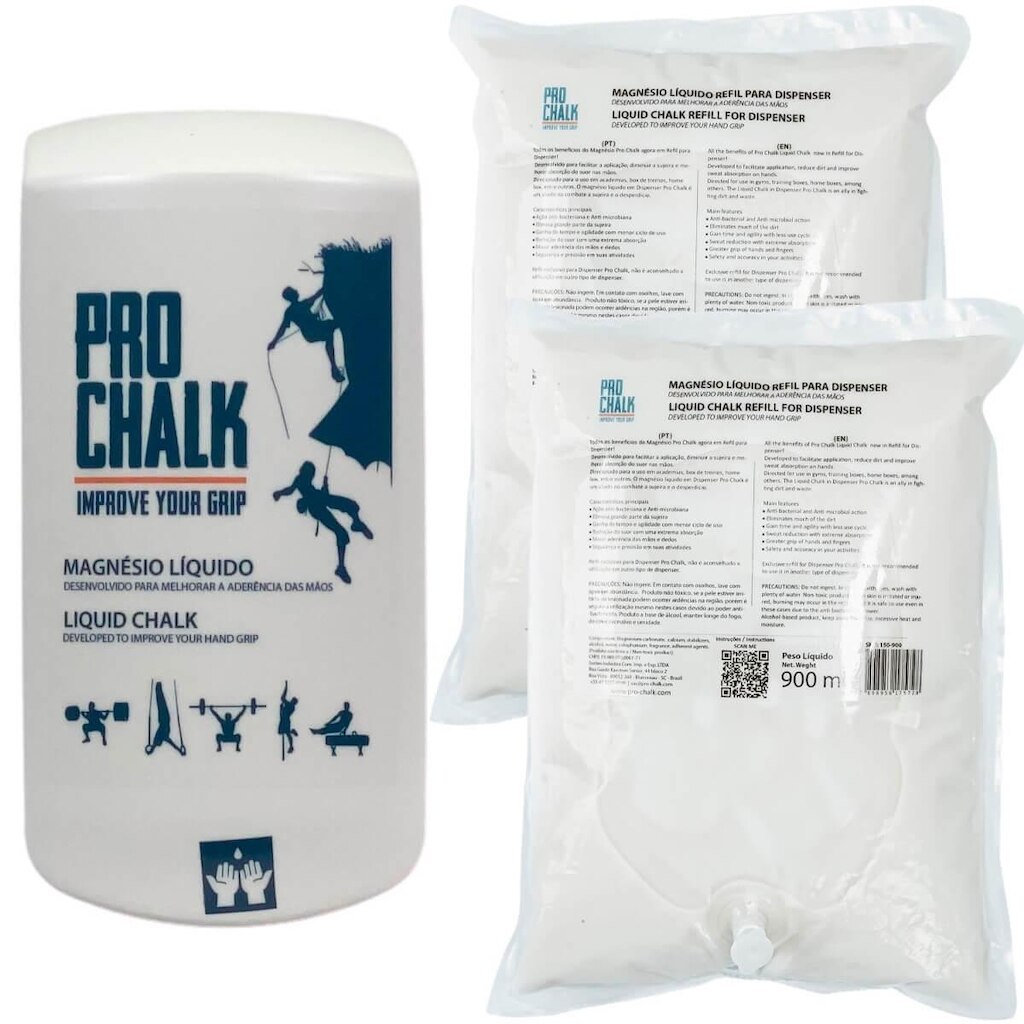 Kit Reservatório C/ 2 Refil 900ml Pro Chalk Magnésio Liquido