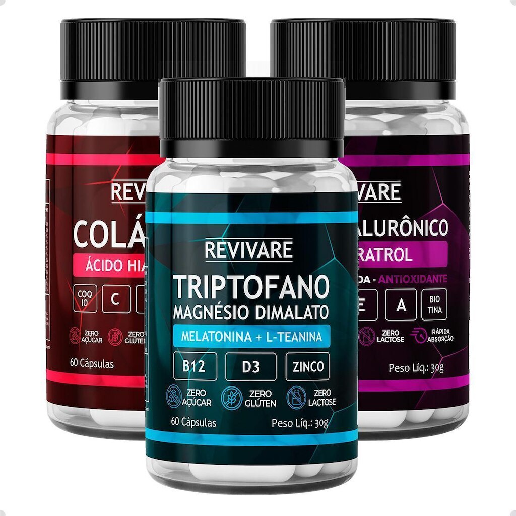 Kit Resveratrol + Colageno Caps + Triptofano