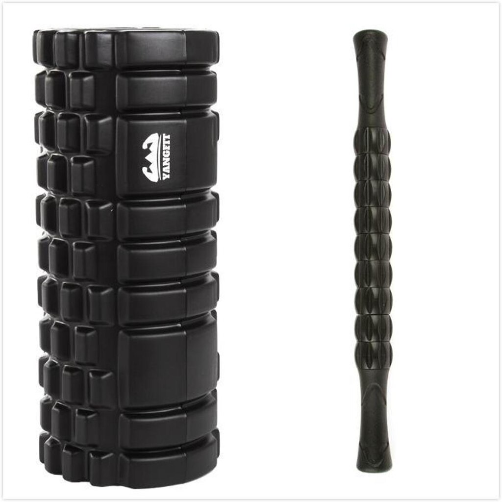 Kit Rolo Liberação Miofascial e Bastão Massagem Foam Roller Yangfit