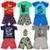 kit Roupas de Menino 6 Conjuntos Manga curta Infantil de 1 a 8 Anos - Azul