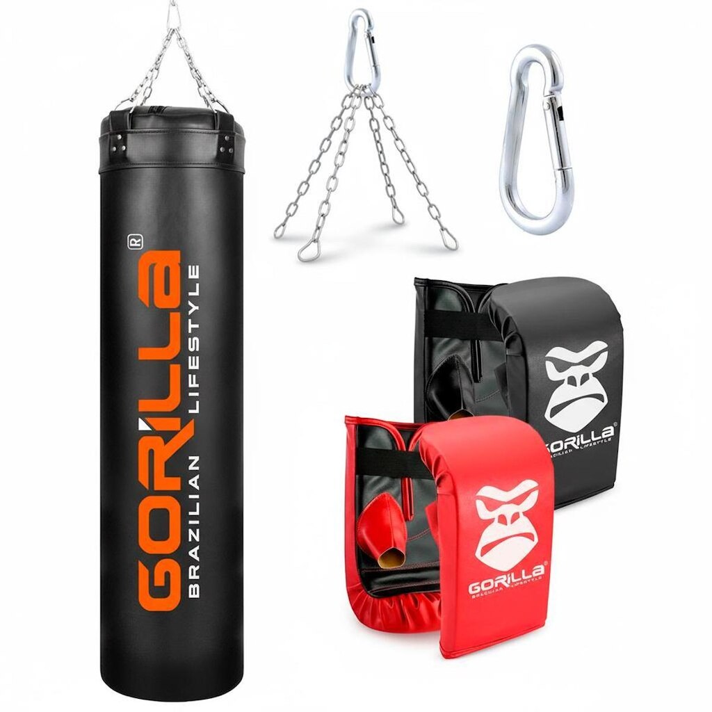 Kit Saco de pancada 160cm Profissional + 02 Pares de Luva Bate Saco Gorilla Boxe Muay Thay Luta