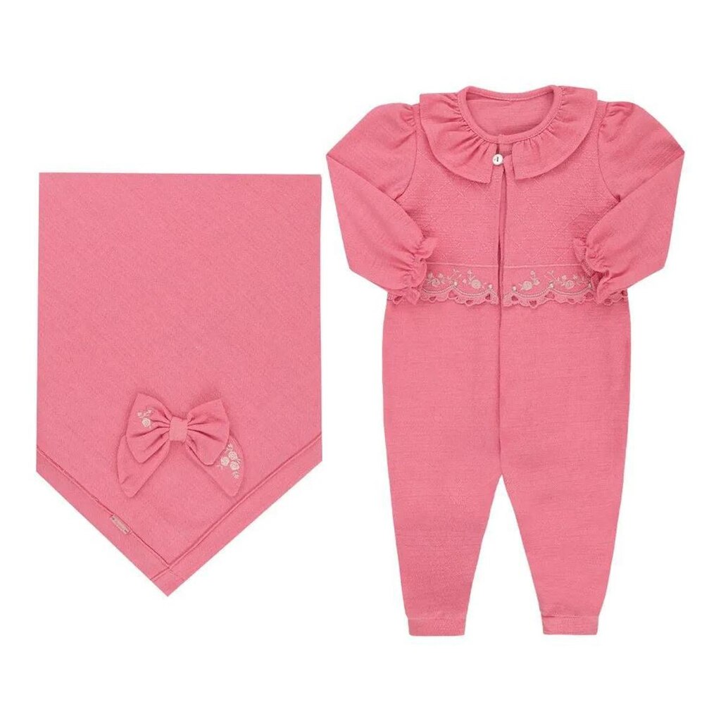 Kit Saída Maternidade Luxo Bebê Menina Bordado Paraiso 17770