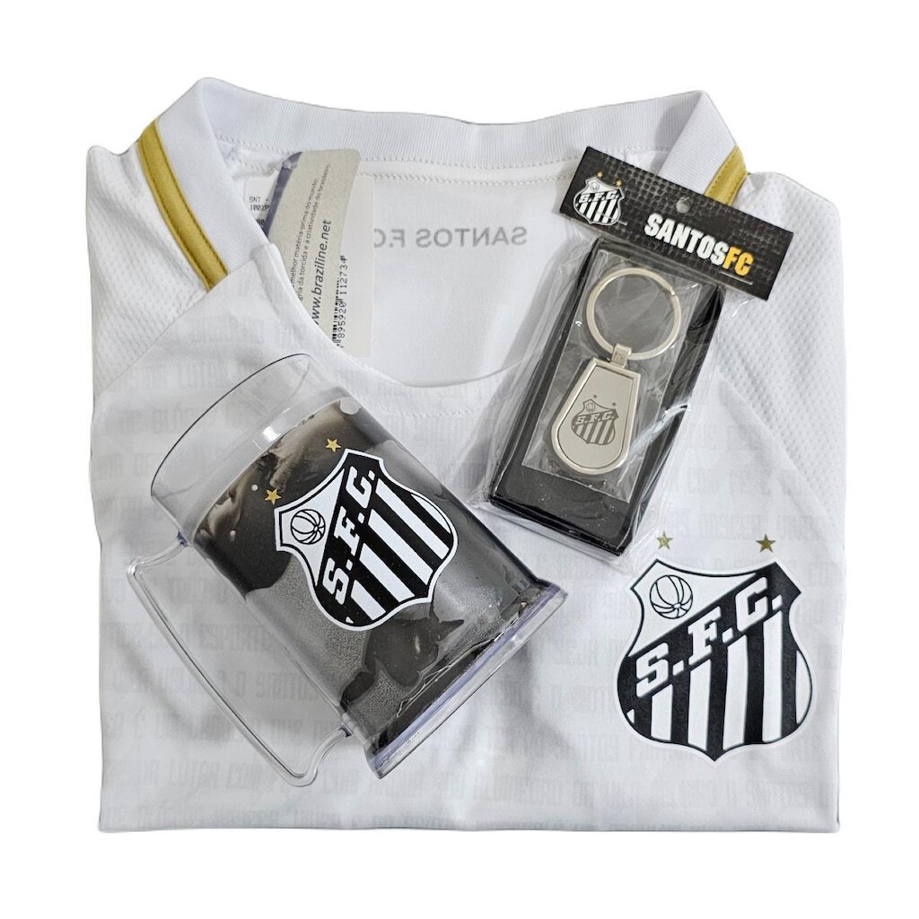 Kit Santos Oficial - Camisa Manto + Caneca + Chaveiro - Masculino