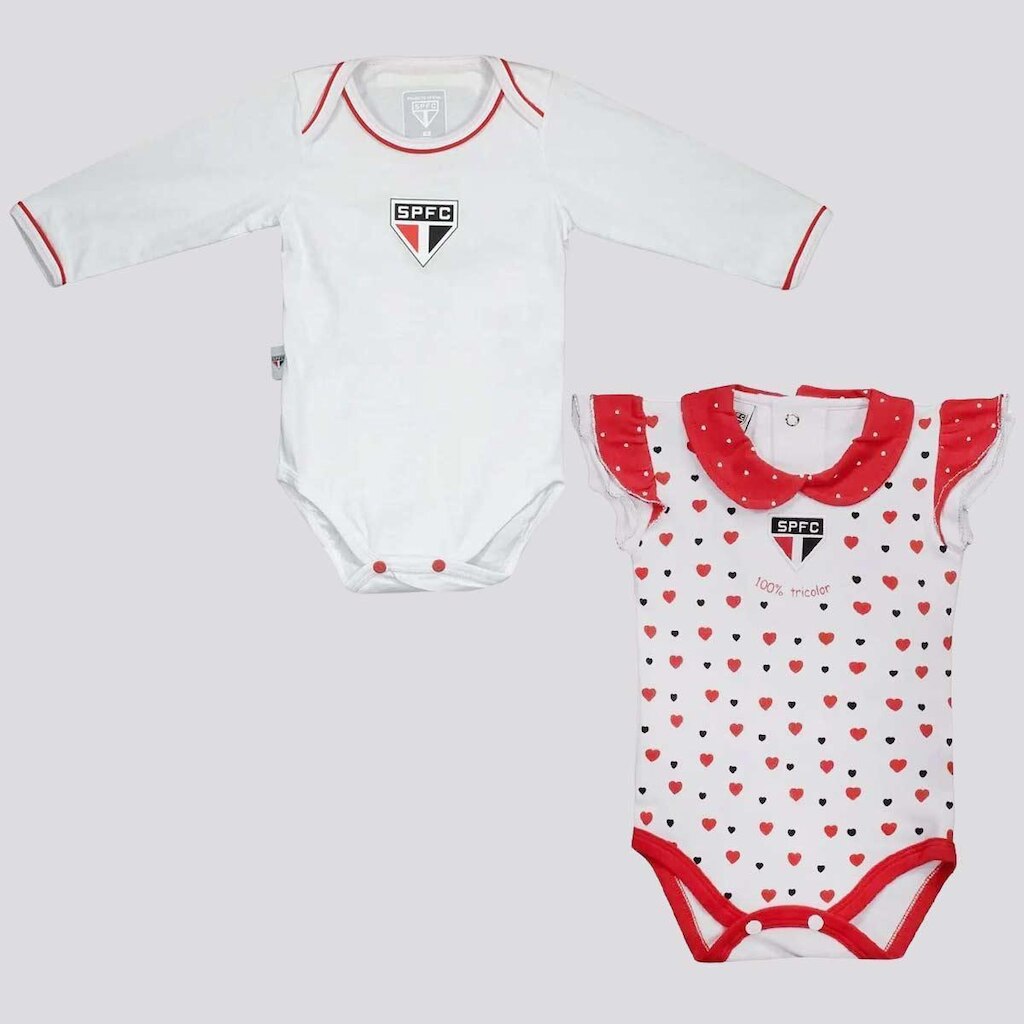 Kit São Paulo Bodys Heart + Shield Manga Longa
