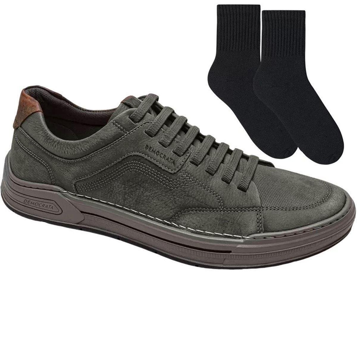 Kit Sapatênis Democrata Volt Masculino + Par De M Menor preço em Kit Sapatênis Democrata Volt Masculino + Par De M