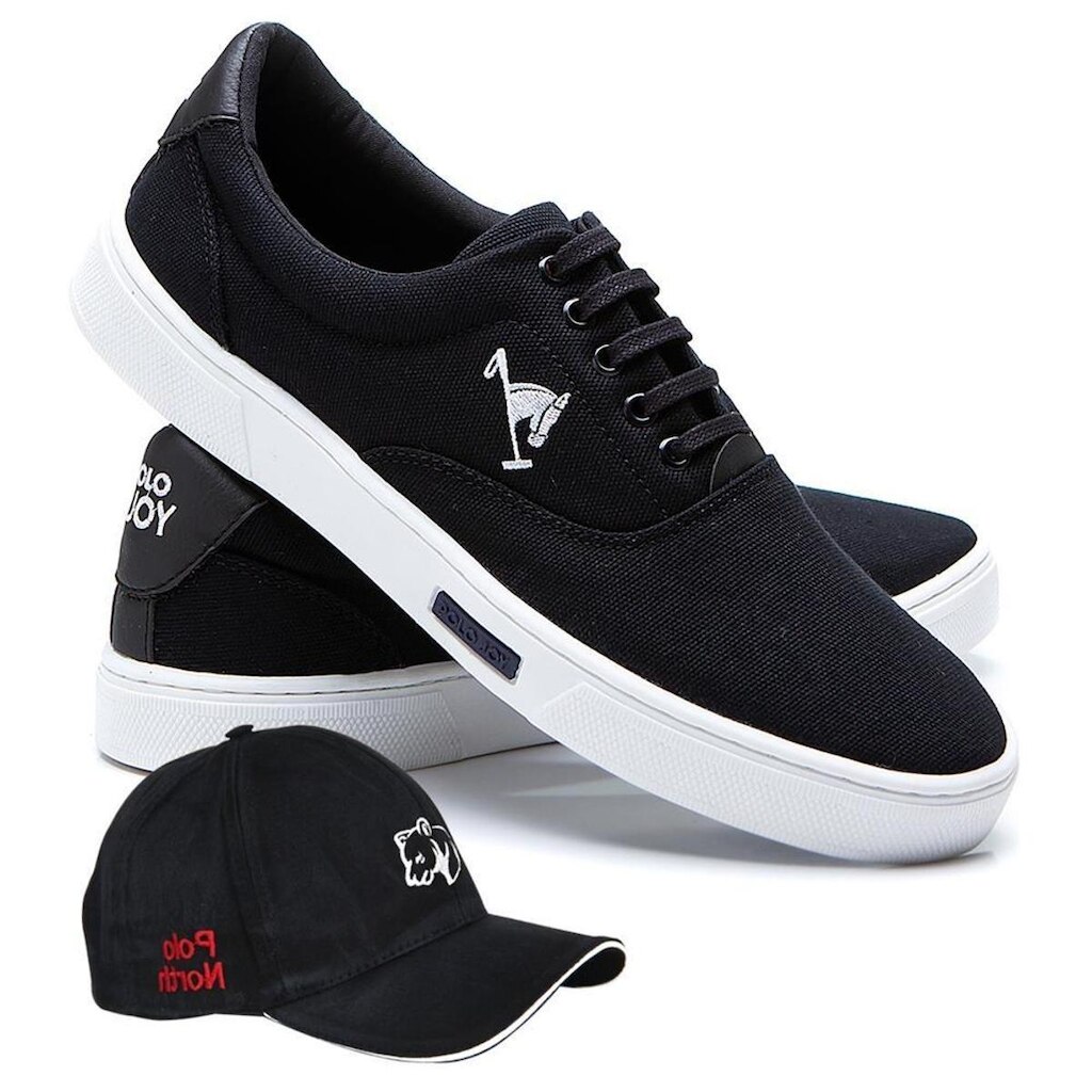 Kit Sapatênis Polo Joy Casual Masculino + Boné Dia a Dia