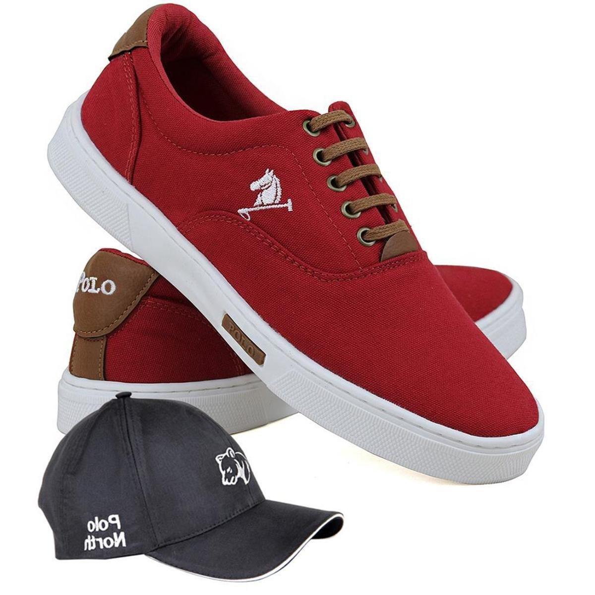 Kit Sapatênis Polo Joy Casual Masculino + Boné Dia a Dia