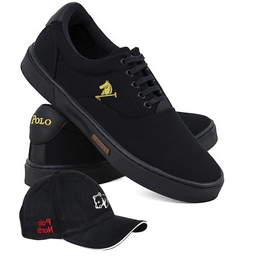 Kit Sapatênis Polo Joy Casual Masculino + Boné Dia a Dia