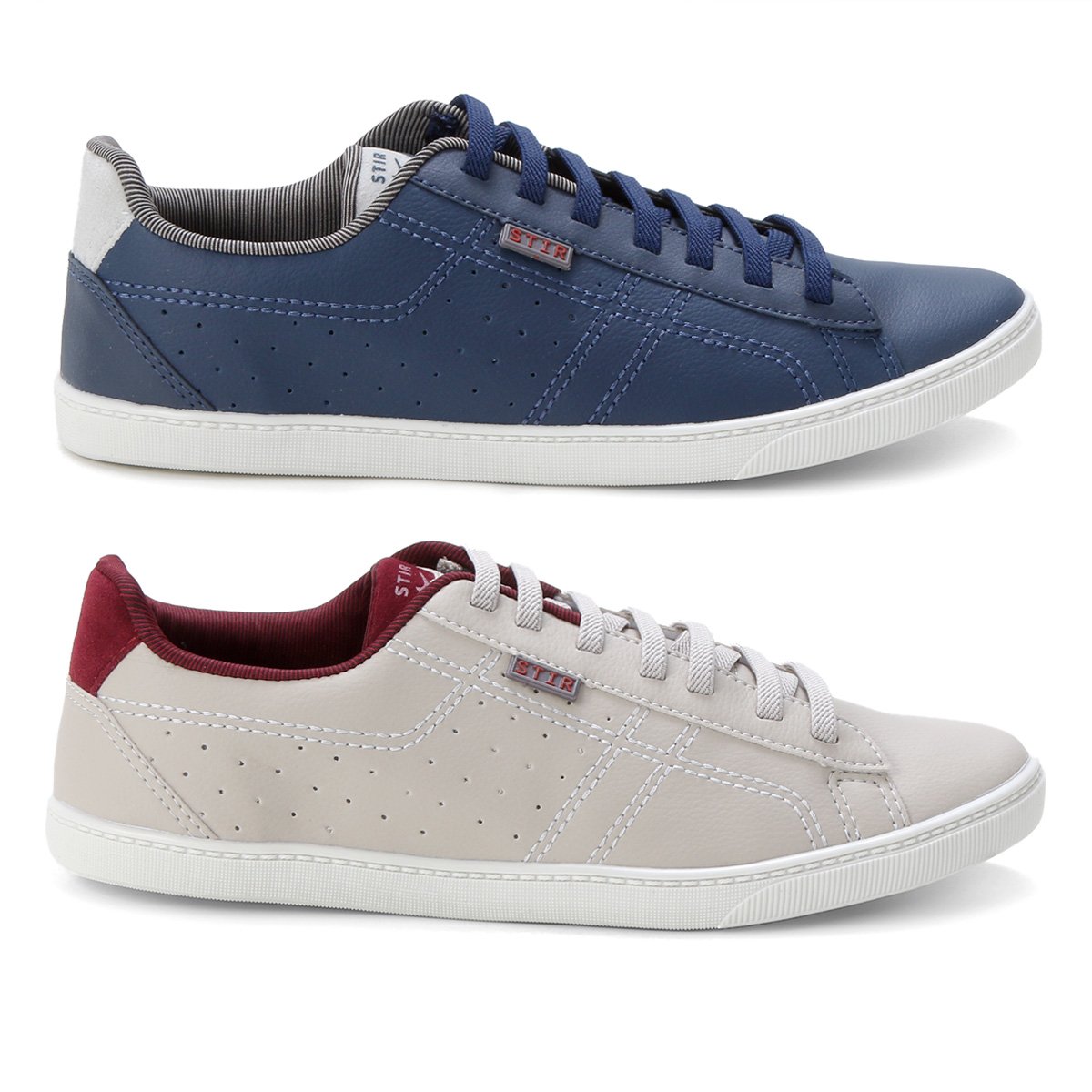 Kit Sapatênis Stir Básico Masculino - Branco+Marinho | Netshoes