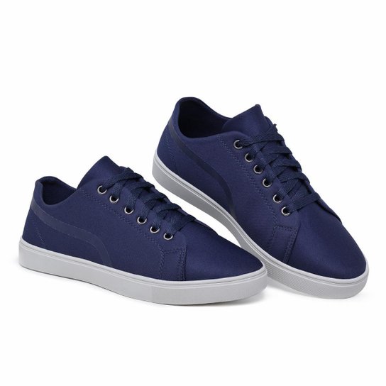 Kit Sapatênis Tenis em Lona Com Relógio Casual Conforto Masculino