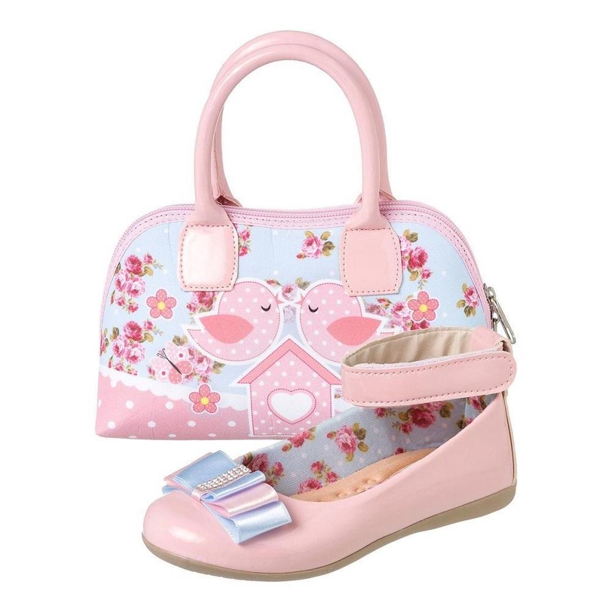 Kit Sapatilha Infantil Gatatuya Verniz Laço + Bolsa Jardim | Netshoes
