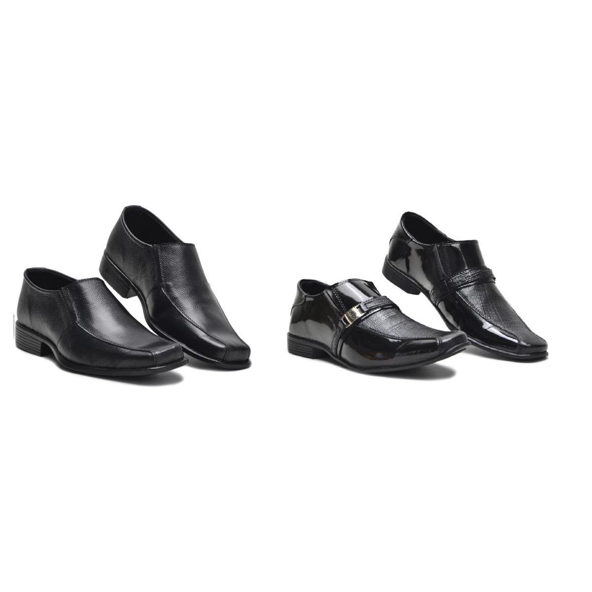 Kit Sapato Social Couro Legítimo Garra 701 Masculino - 2 Pares | Netshoes
