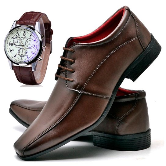 Kit Sapato Top Flex Social + Relógio Verniz Masculino - Marrom é ruim? Kit Sapato Top Flex Social + Relógio Verniz Masculino - Marrom é boa?