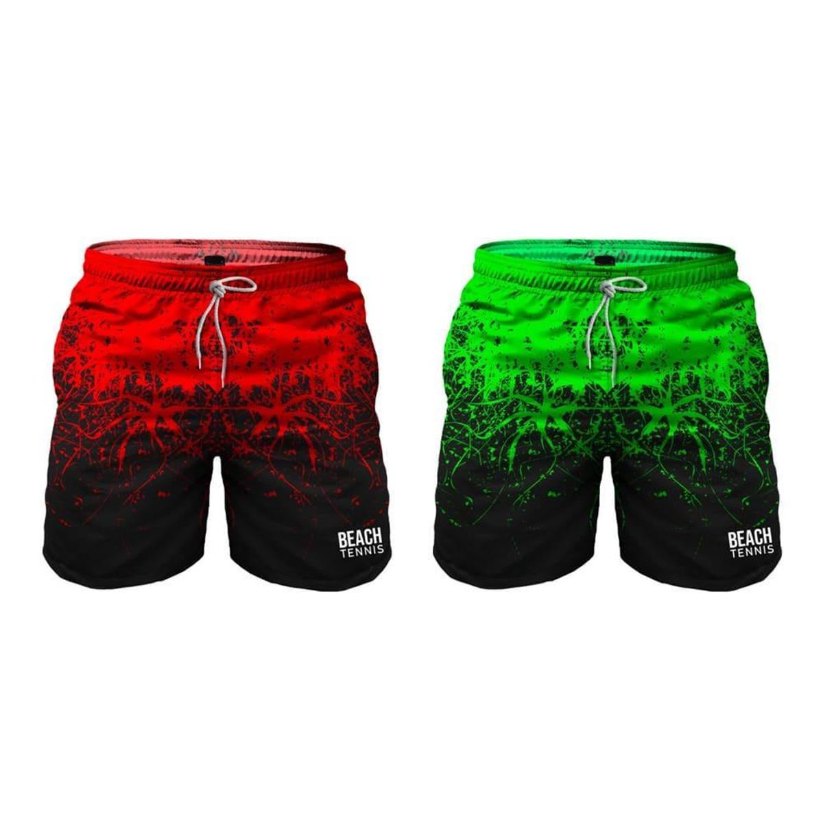 Kit Short Beach Tennis Vermelho/Verde Tactel Masculino com Bolsos é ruim? Kit Short Beach Tennis Vermelho/Verde Tactel Masculino com Bolsos é boa?