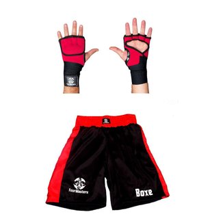 Kit Short Calção de Boxe + Luva de Atadura / Bandagem Rápida