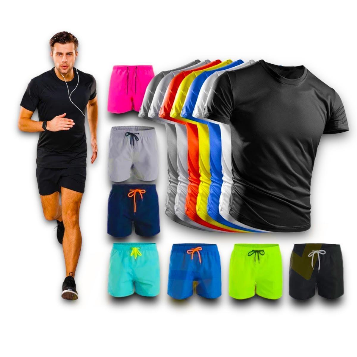 Kit Shorts Bermuda + Camiseta Fitness Corrida MASCULINA ALGODÃO 303 Menor preço em Kit Shorts Bermuda + Camiseta Fitness Corrida MASCULINA ALGODÃO 303