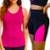 Kit Shorts Legging + Regata Fitness Academia Cós alto Bermuda 172 - Colorido