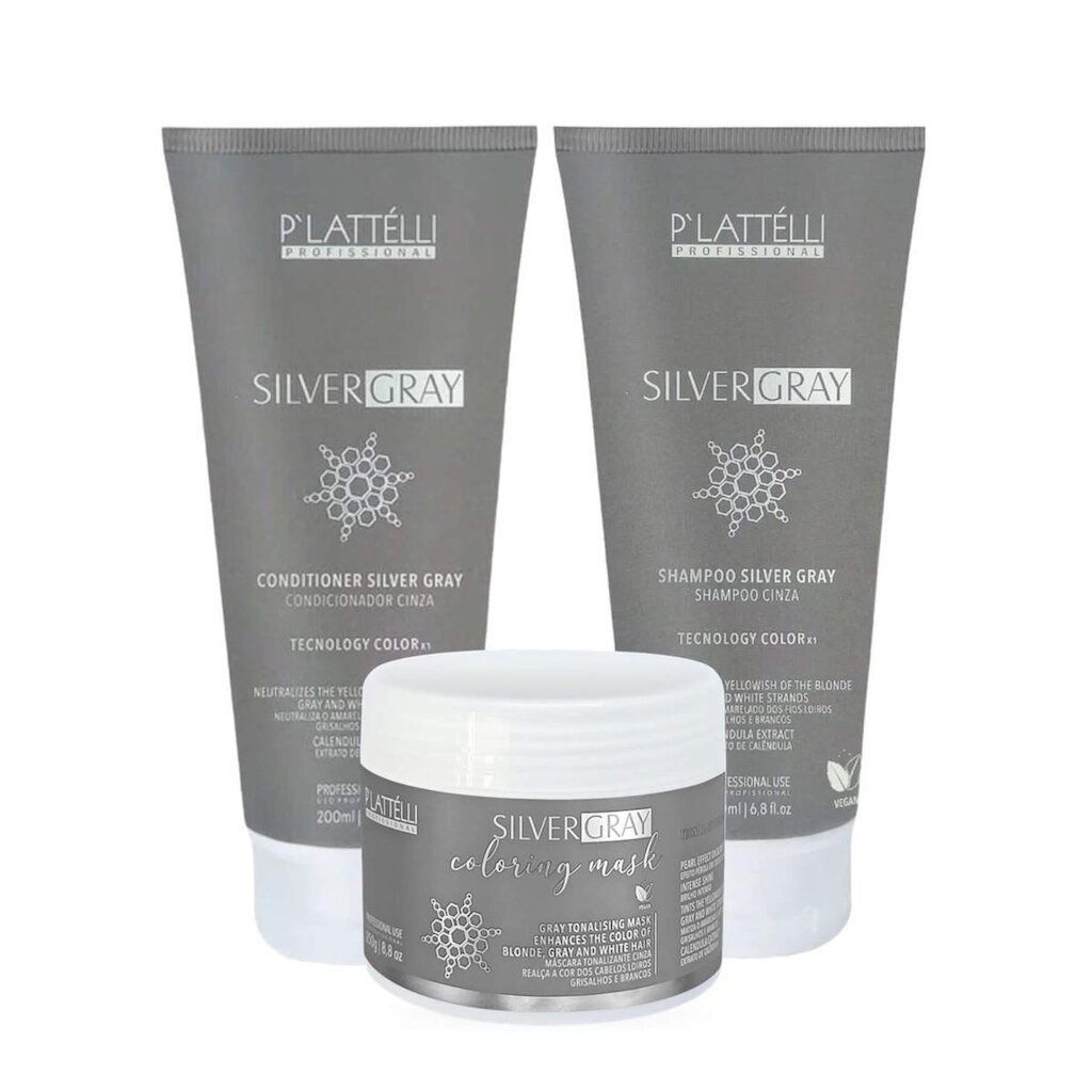 Kit Silver Gray Plattelli Cabelos Grisallhos