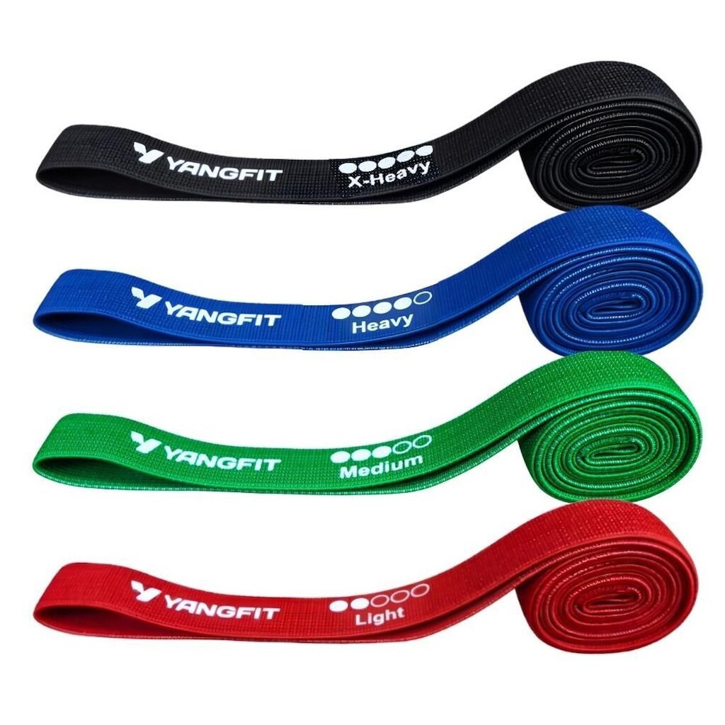 Kit Super Band Tecido Elástico 4 Intensidade Premium Yangfit