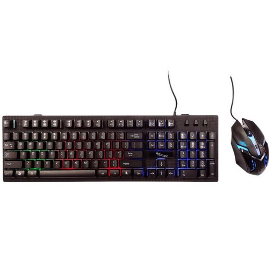 Kit Teclado e Mouse Gamer com Fio - Preto