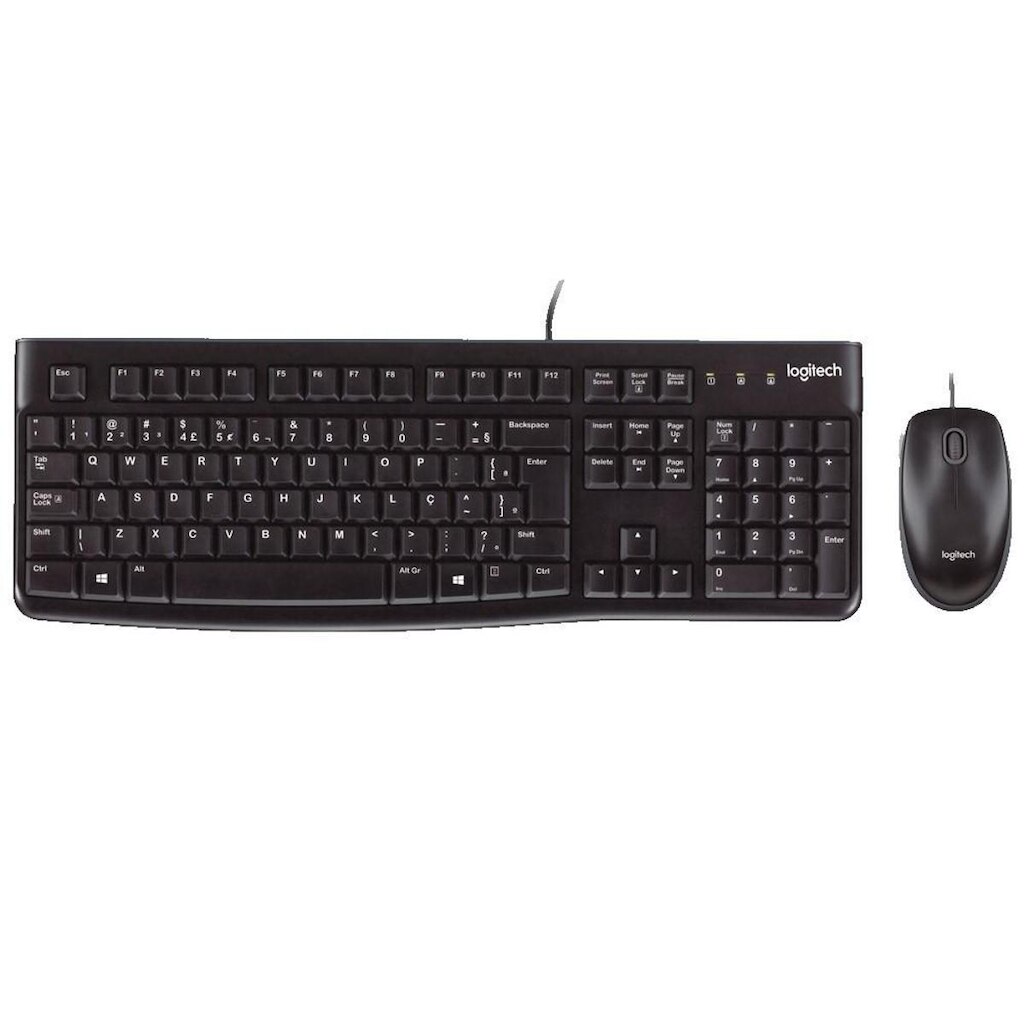 Kit Teclado e Mouse Logitech MK120 Preto USB ABNT2