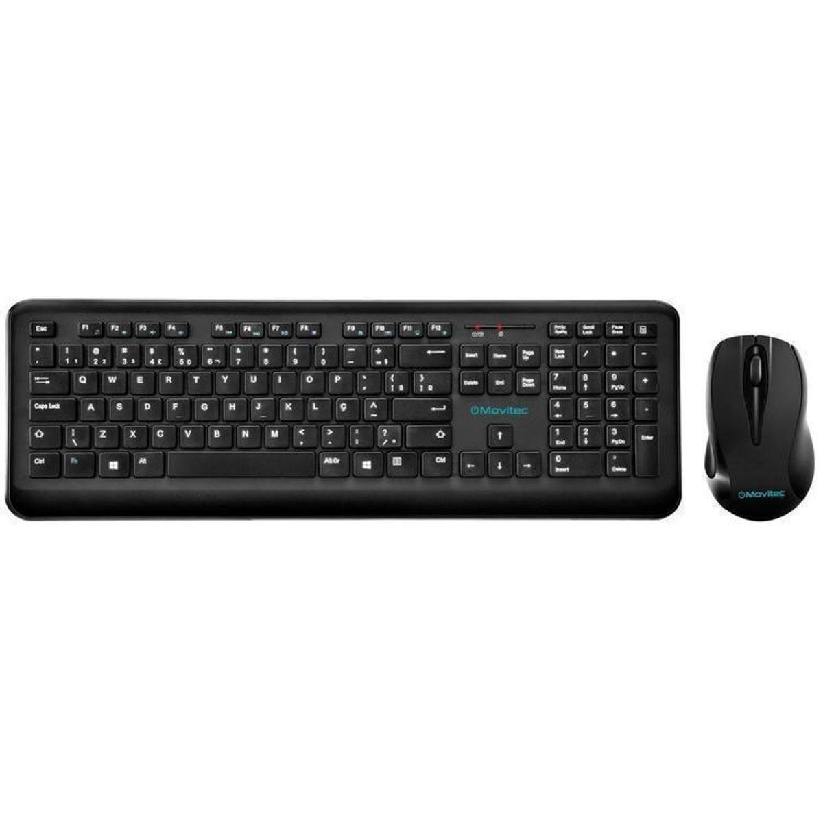 Kit Teclado e Mouse sem Fio Movitec Menor preço em Kit Teclado e Mouse sem Fio Movitec