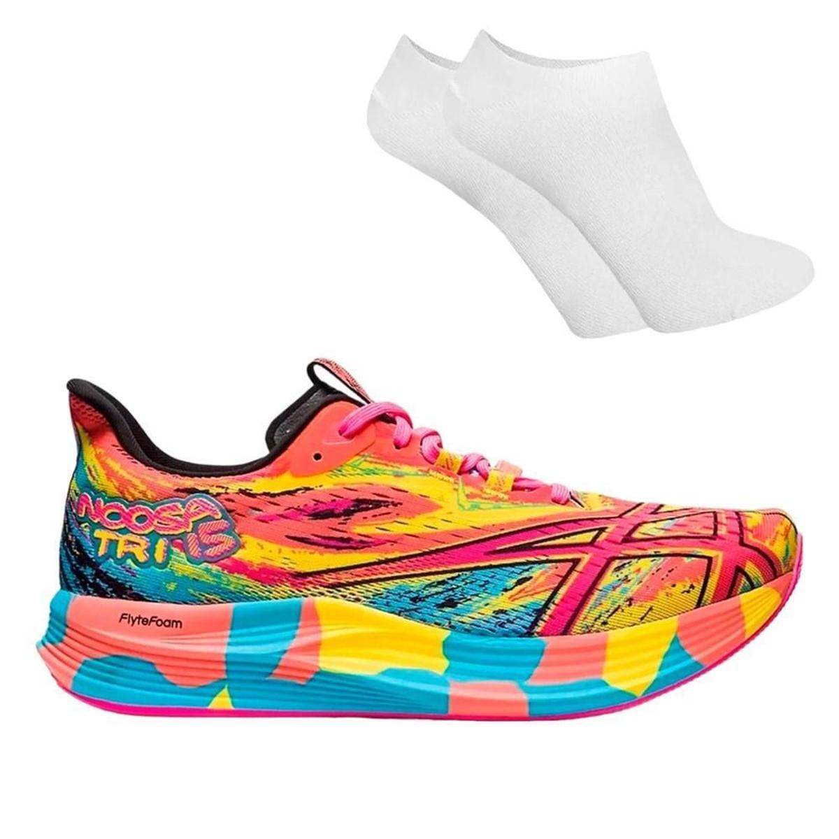 Kit Tênis Asics Noosa Tri 15 Masculino + Meia - Rosa+Azul | Netshoes