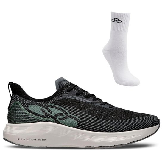 kit Tênis Corre Vento 2 + Meia Cano Médio Olympikus Unissex - Preto Menor preço em kit Tênis Corre Vento 2 + Meia Cano Médio Olympikus Unissex - Preto