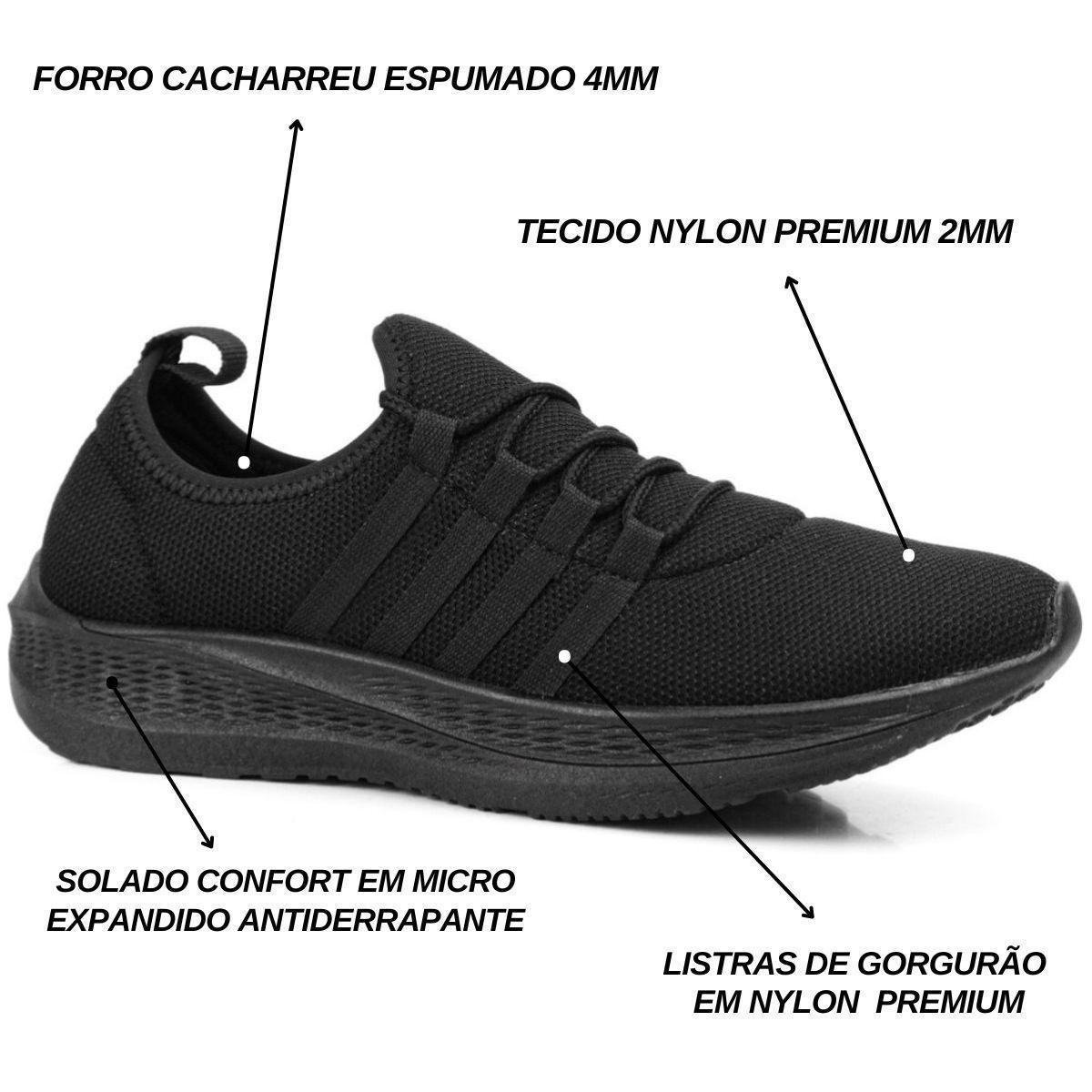 Kit Tenis Corrida Masculino Esportivo Academia Caminhada Leve