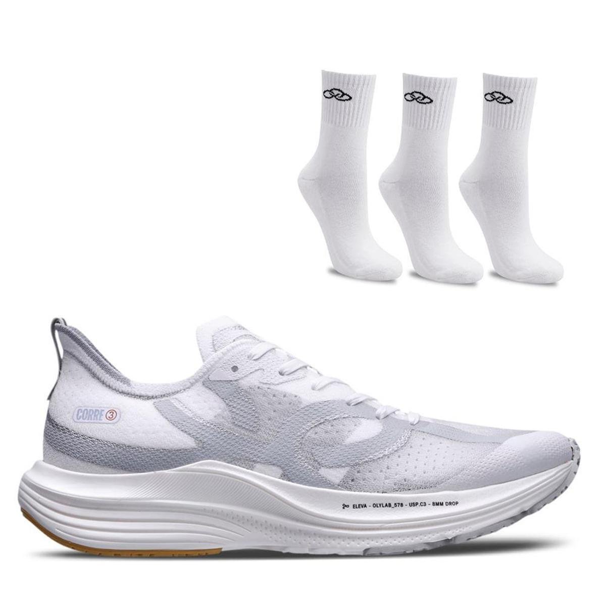 Kit Tênis Corrida Olympikus Masculino Feminino Corre 3 e Pct Meias Menor preço em Kit Tênis Corrida Olympikus Masculino Feminino Corre 3 e Pct Meias