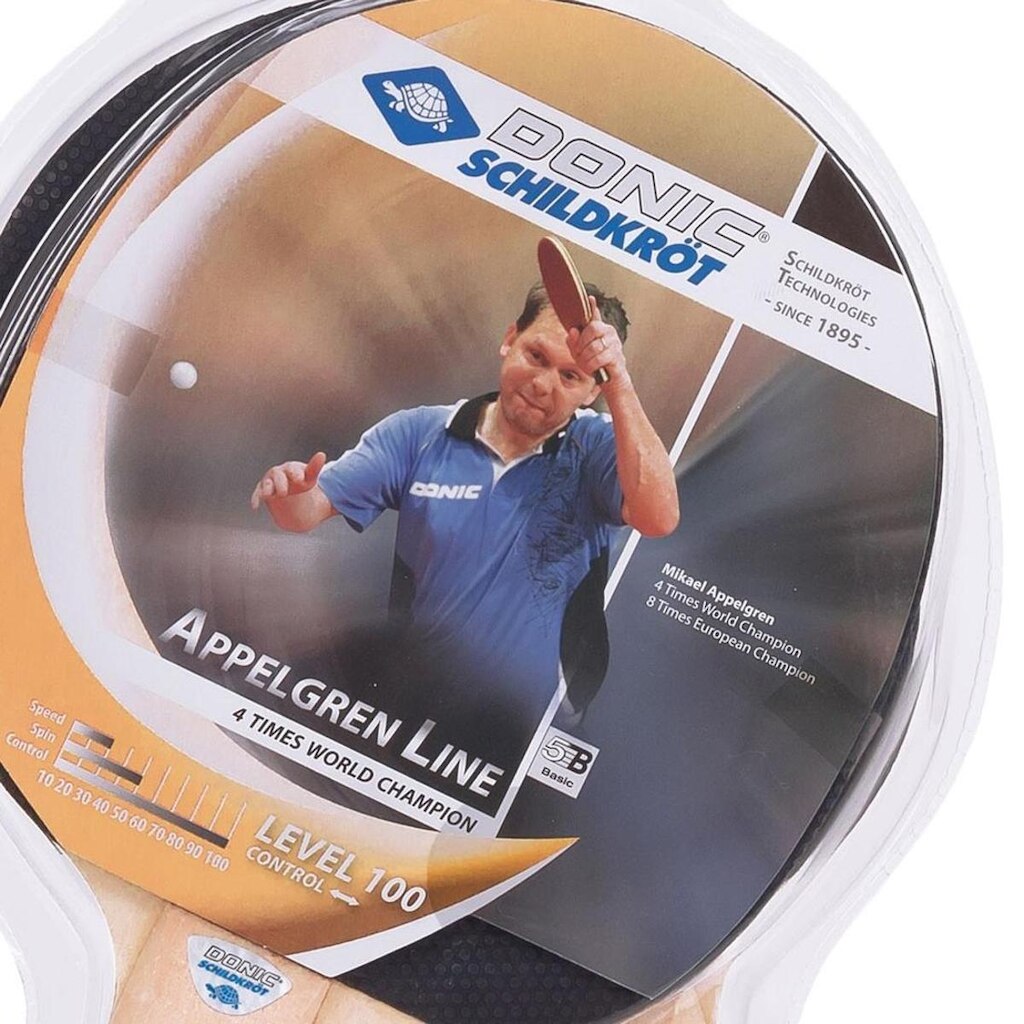Kit Tênis De Mesa Appelgren 2 Player Set 100 Com 03 Bolas E 02 Raquetes Donic