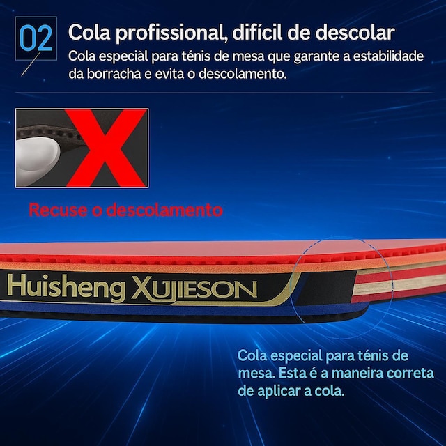 Kit Tênis de Mesa Huieson 1 Raq 5 Estrela e 1 Capa