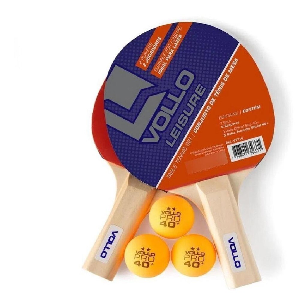 Kit Tênis De Mesa Ping Pong 2 Raquetes e 3 Bolas Vollo