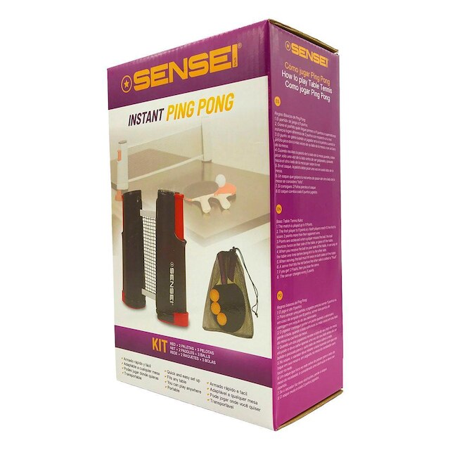 Kit Tênis De Mesa Sensei 1RED+3BOL+2RAQ