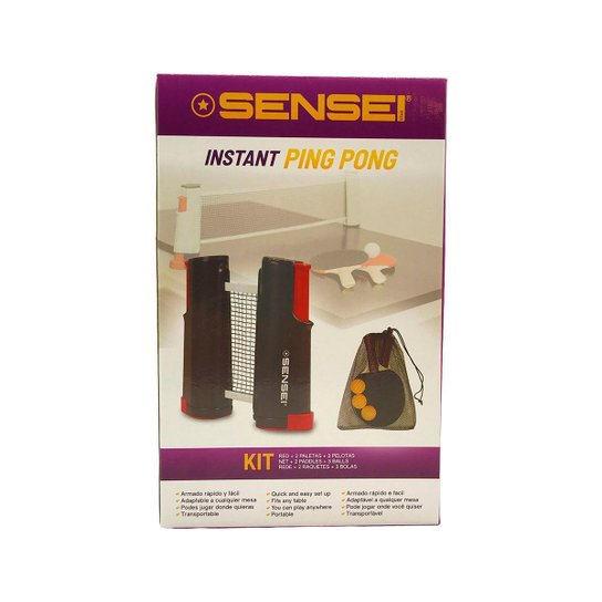Kit Tênis De Mesa Sensei 1RED+3BOL+2RAQ
