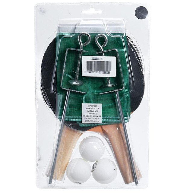 Kit Tênis de Mesa Yashima Clássica com 02 Raquetes 03 Bolas Rede e Suporte