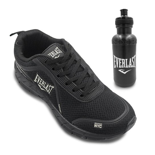 Kit Tênis Everlast Feminino Bunker Flow + Garrafa Squeeze Everlast - Preto