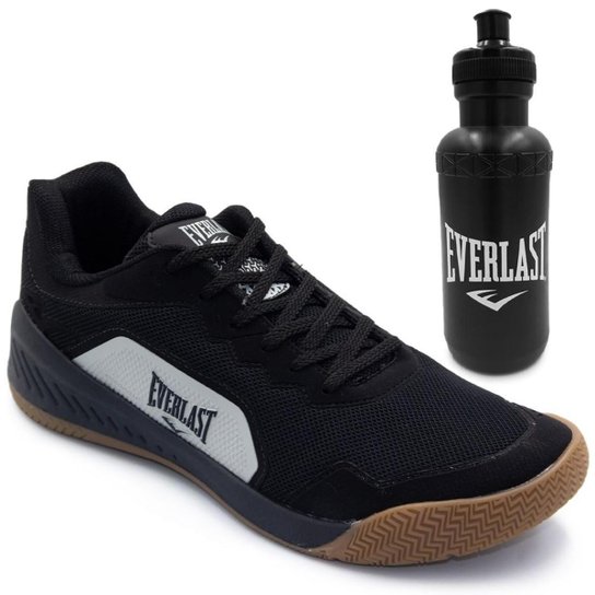 Kit Tênis Everlast Unissex Range + Garrafa Squeeze Everlast - Preto+Cinza Menor preço em Kit Tênis Everlast Unissex Range + Garrafa Squeeze Everlast - Preto+Cinza