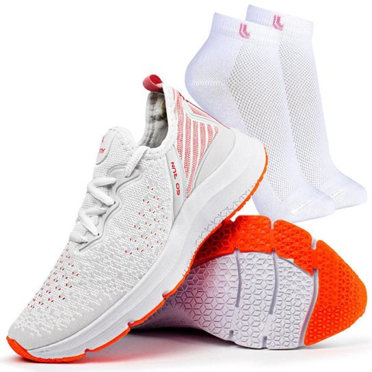 Kit Tênis Feminino Xtry Academia Corrida + Meia Lupo Cano Curto - Branco Menor preço em Kit Tênis Feminino Xtry Academia Corrida + Meia Lupo Cano Curto - Branco